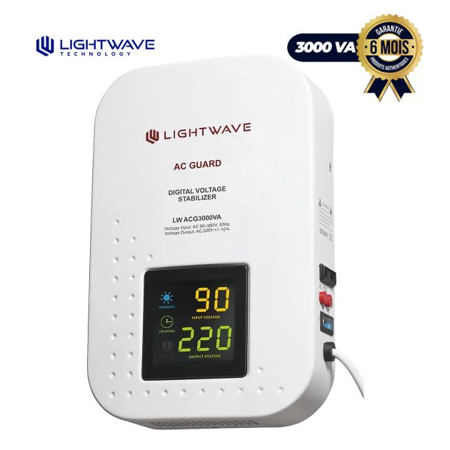Régulateur de tension mural - LIGTHWAVE - 3000VA -3000VA-ACG3000 - Garantie 6 mois