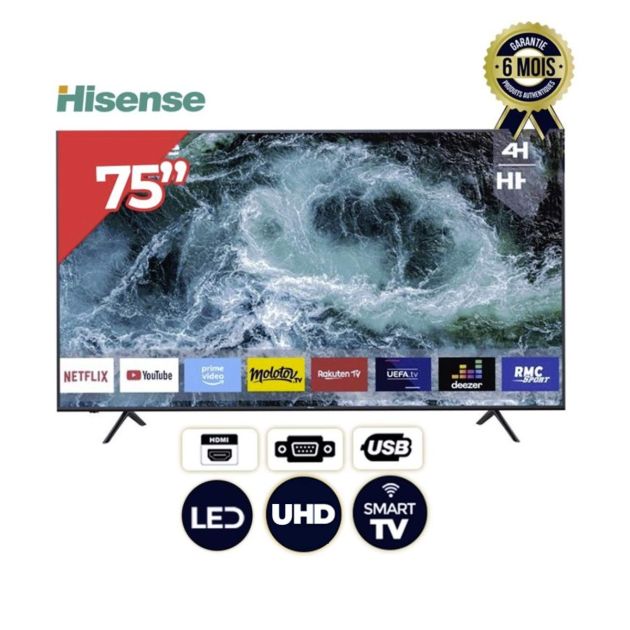 TV Smart Hisense 75" -75A6N -UHD- - 6 mois garantie