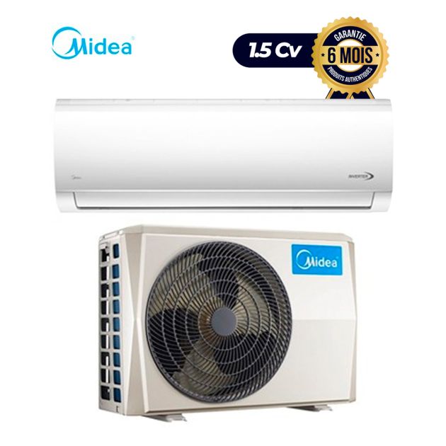 Climatiseur split MIDEA - Uni Cool INVERTER - 1.5 CV - R410 - 12000 BTU - Blanc