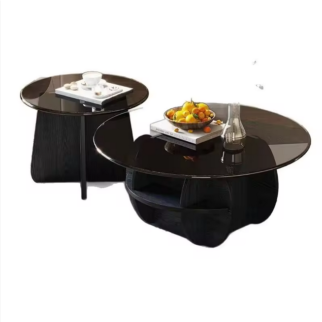 Table à café et à thé en verre pour petit appartement et maison mobilier de luxe léger pour le salon
