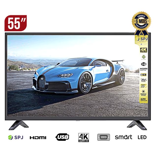 Tv - SPJ - Led - 4K ultra HD - 4ks55bl32000v - 55''- Android - Avec chrome intégré - SPJ série 2200 - Garantie : 6 mois