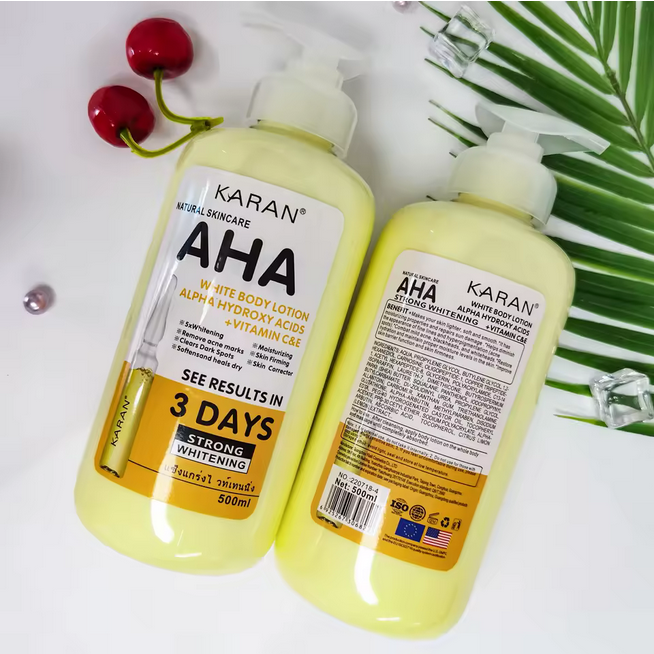 500ml AHA Fruit Acid Body Lotion VE Lotion hydratante éclaircissante pour la peau Lotion corporelle blanchissante Hydroxy Acides