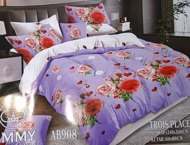 2Drap et 2 tais de lit 100% coton fabriqué en usine directe de luxe ensemble de couette drap de lit en tissu