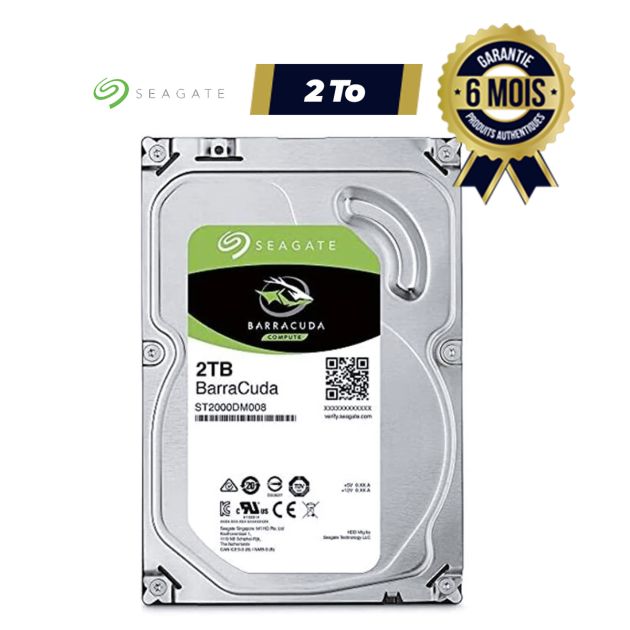 Disque dur 3.5" Seagate BarraCuda 2 To 7200 RPM 256 Mo Serial ATA 6 Gb