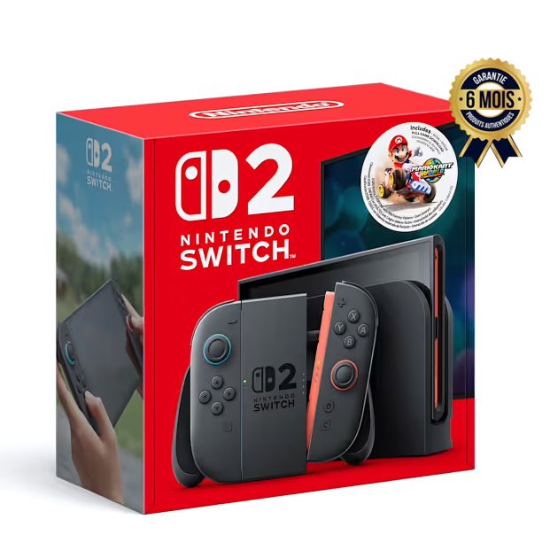 Console de jeu - Nintendo Switch 2 - 7,9" - 256 Go - 12 Go RAM - 4K/FHD - Écran LCD - Wi-Fi 6 - Bluetooth - USB -