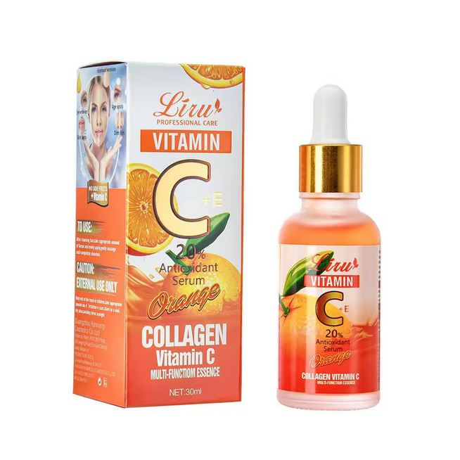 30ML Liru Ready Store OEM Cosmétiques Disponibles Visage Anti-âge Anti-rides Éclaircissant Vitamine C Sérum Visage