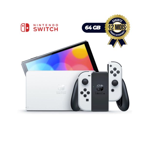 Nintendo Switch OLED - Console de jeu - Ecran 7 pouces - 64 Go - 12 Mois