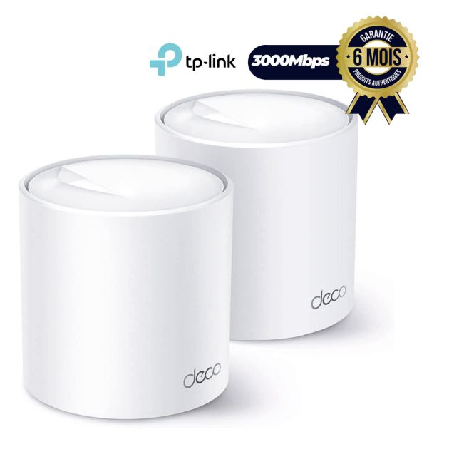 Système WiFi Mesh AX Tplink Deco X50 - Routeurs sans fil Dual-Band - Wi-Fi 6 AX3000 - Lot de 2
