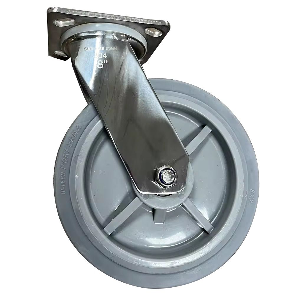 Roue pivotante en polypropylène avec support en acier inoxydable