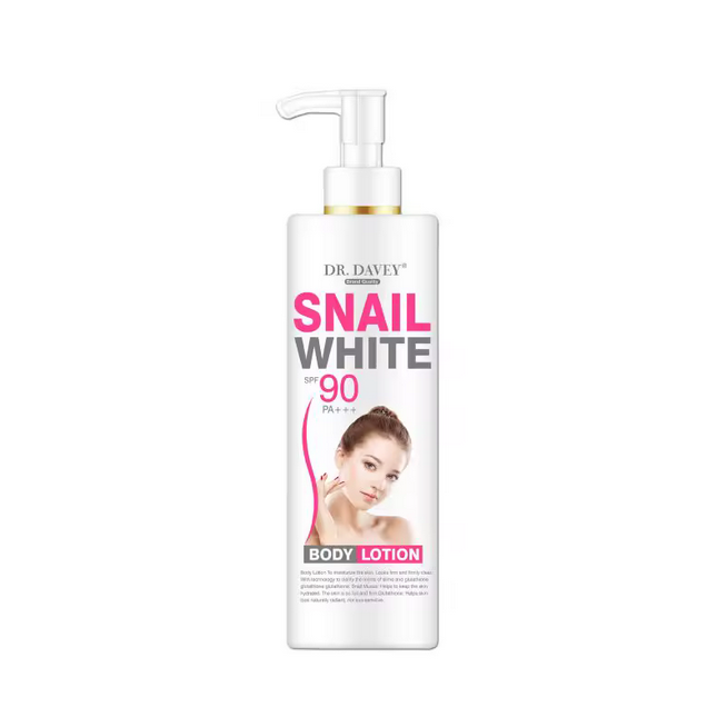 DR.DAVEY Lotion corporelle blanche d'escargot éclaircissante et hydratante SPF90
