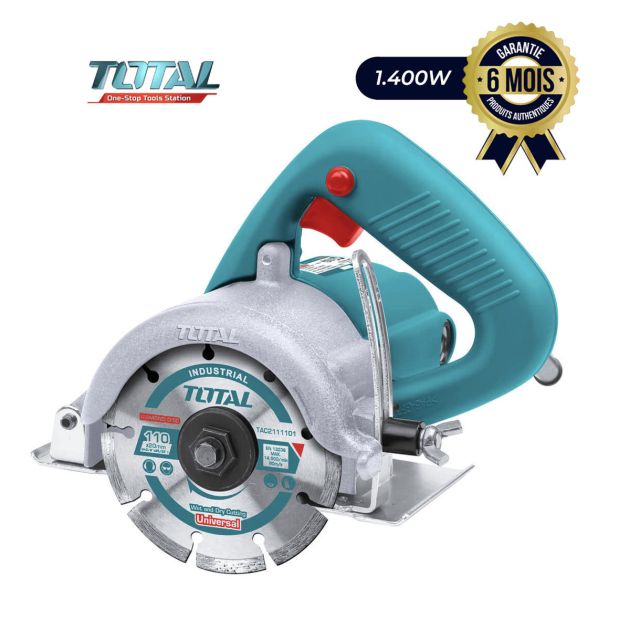 Scie circulaire - Coupe Marbre TOTAL TS3141102 - 1400 W - 13000 tr/min - 6 Mois