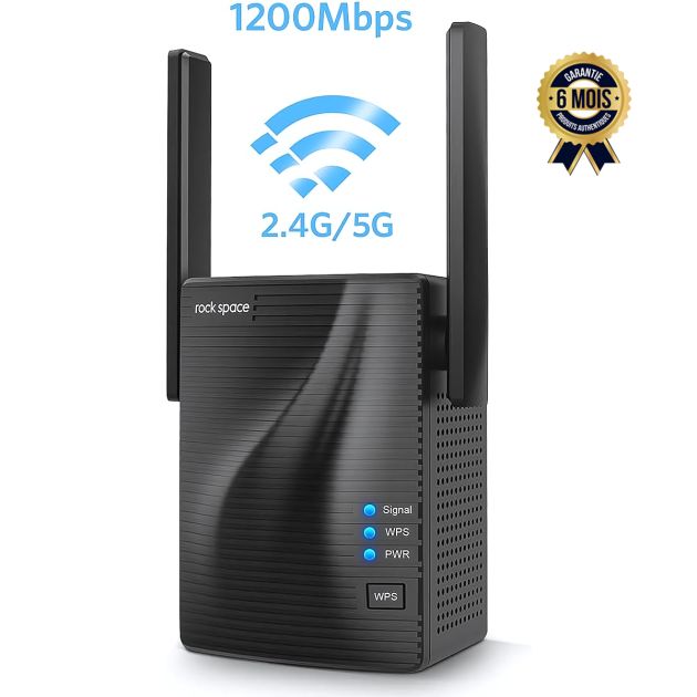 Répéteur WiFi - Double Bande - Rockspace AC1200 - 1200 Mbps