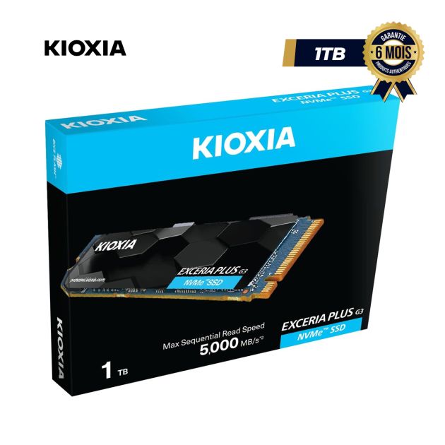 SSD interne - KIOXIA EXCERIA Plus G3 - 1 To - M.2 2280 - M.2 NVMe - Vitesse 5000/3900 Mo/s