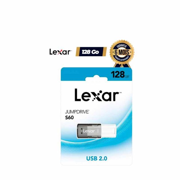 Clé USB Lexar - 128 Go - 2.0 - JumpDrive S60 - Garantie 6 mois
