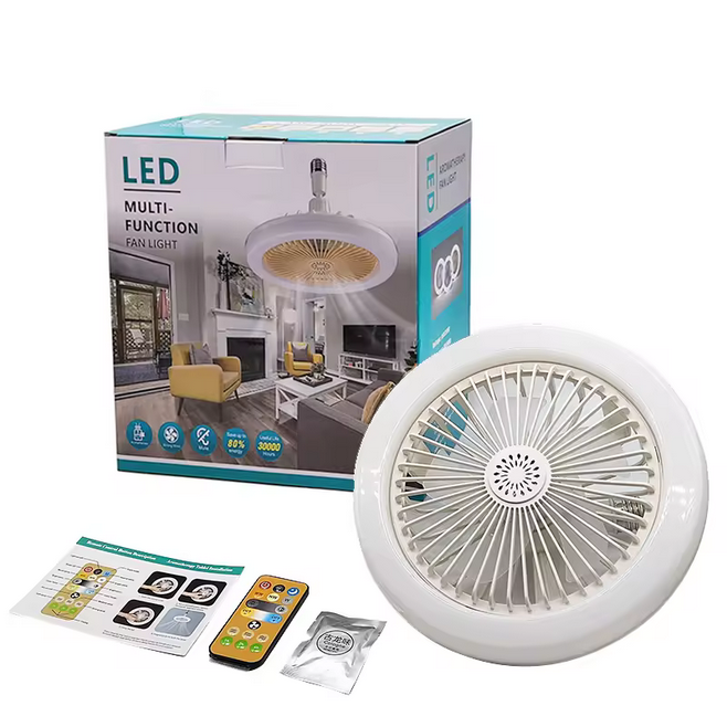 Ventilateur de plafond avec lumières LED et télécommande Petit moteur à courant alternatif de 10 pouces 5 prises E27 B22 sans lame Dimmable 3 couleurs