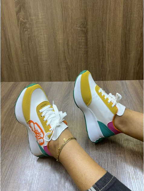 nouvelles femmes décontracté sport baskets semelle épaisse hauteur augmentant Patchwork gros marche Style chaussures