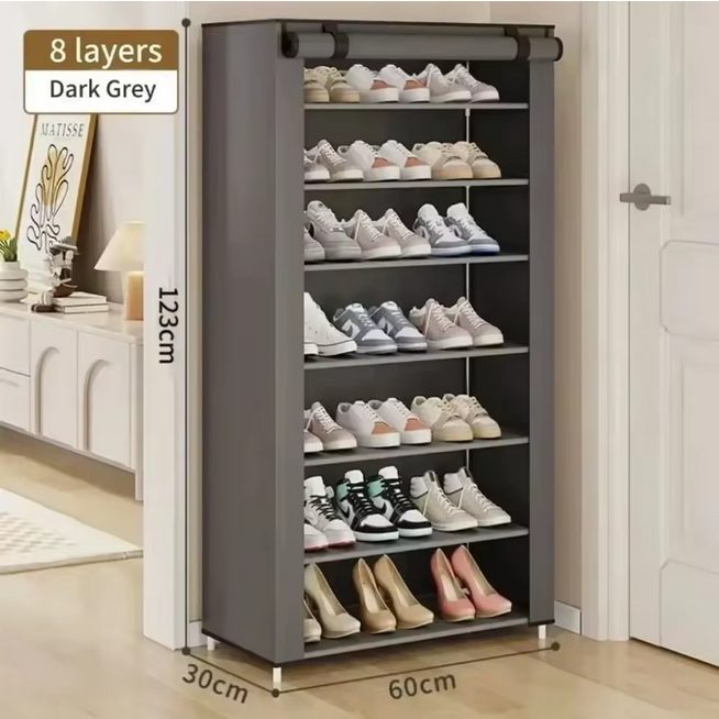 Étagère à chaussures 8 couches Simple Cabinet Home Simple Shoe Organizer Étagère de rangement pour chaussures anti-poussière