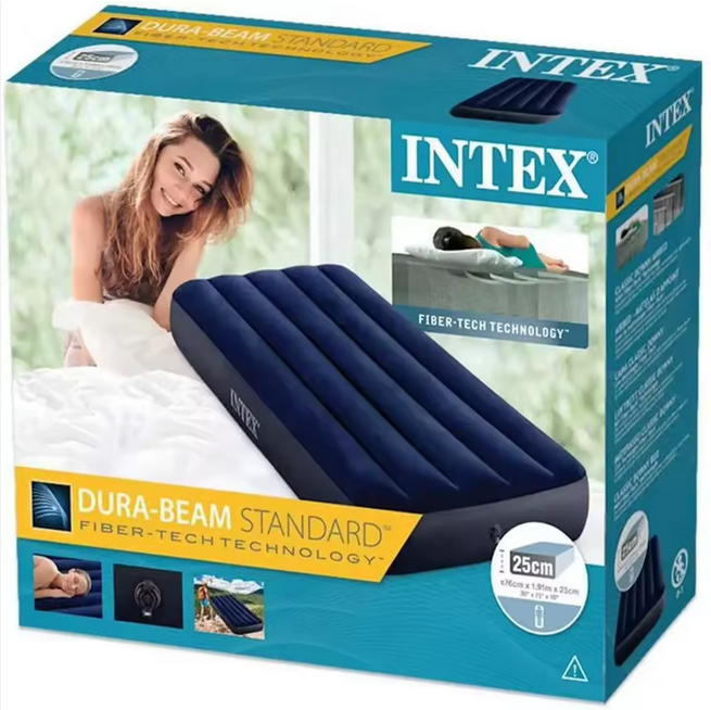 Ensemble de meubles gonflables à pompe à pied intégrée Intex 64762 matelas de lit gonflable à air king size pour chambre à coucher à l'intérieur