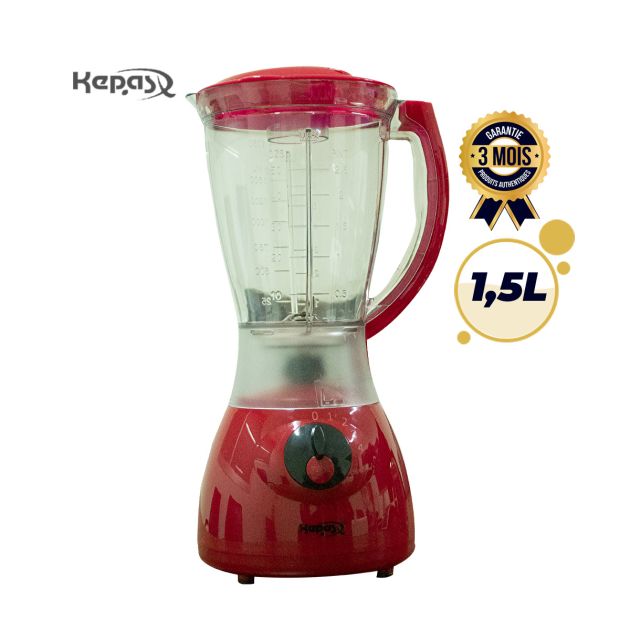 Blendeur/Mixeur à plusieurs vitesses - KEPAS - K-1012 - 350W - 1,5 Litres - 2 bols en plastique