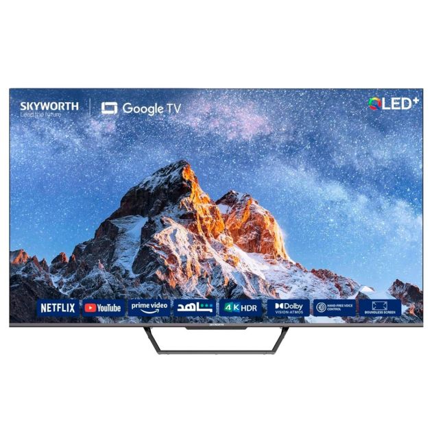 TV Smart - SKYWORTH - 75 Pouces - 75Q6500G - QLED - Google TV - Android TV - 4K HDR10+ Dolby HDR - DTS Virtual X - YouTube - Netflix - Freeview Play et Alexa intégrés - Bluetooth et WiFi - Garantie 6 