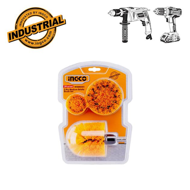 Lot de 3 brosses de nettoyage pour perceuse - INGCO WCBM0301