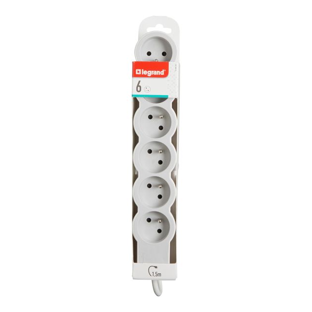 Rallonge multiprise 6 prises 2P+T Surface - Legrand 049484 - Cordon 1,5m