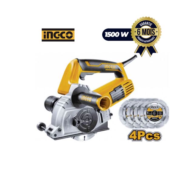 Scie à Béton 1500W 8500 TR/MIN - INGCO WLC15008 - Plus 4 Disques