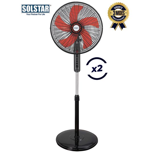 Ventilateur sur pied 16 pouces - SOLSTAR - FS1615U-PBK SS - 2 pièces - Noir et Rose
