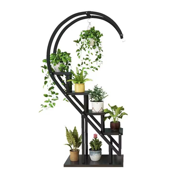 Support à plantes en métal design en arche