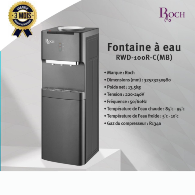 Distributeur d'eau Chaude et Froiden ROCH -RWD-60-C - Blanc - 3 Mois Garantie