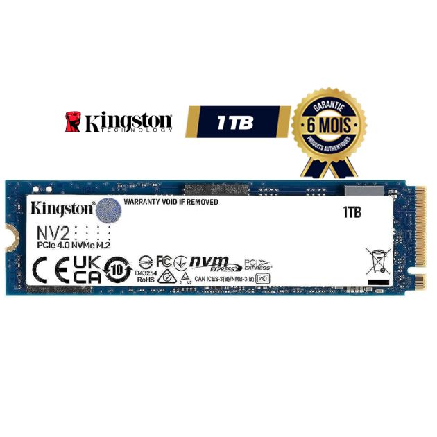 SSD interne Kingston NV2 M.2 2280 - 1 To - Lecture Max : 3500 Mo/s - Écriture max : 2100 Mo/s