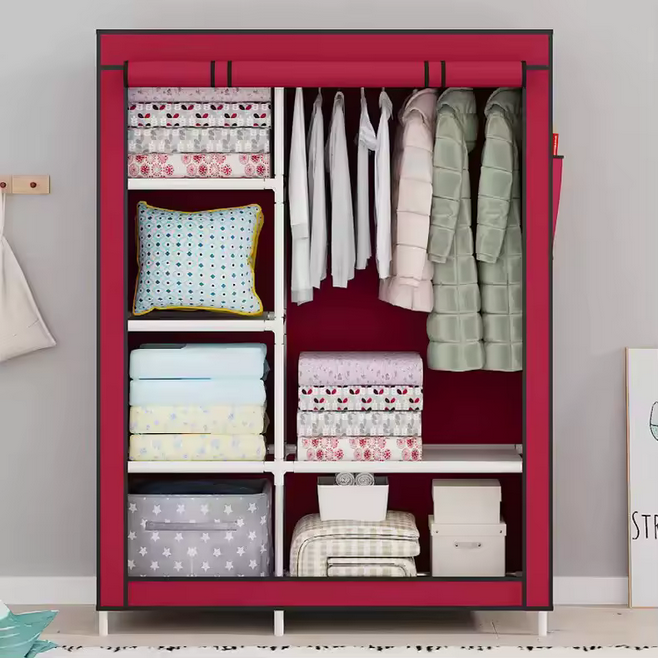 Armoire en métal portable et détachable pour placard en tissu bricolage léger pour salon et organisateur de stockage en tissu d'hôtel