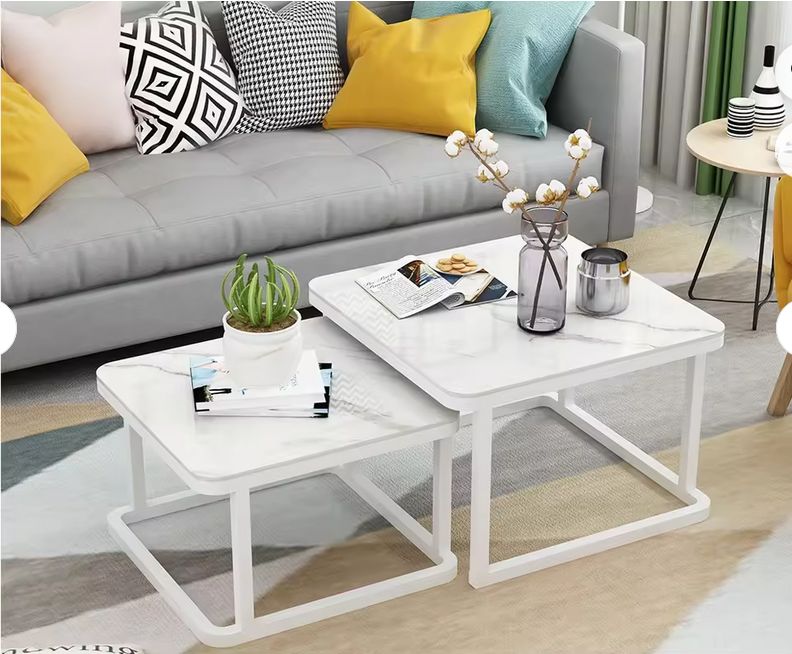 Nouvel ensemble de 2 tables d'appoint de forme carrée fabriquées à la main avec une table d'appoint de qualité supérieure et en métal aux meilleurs tarifs