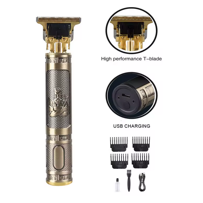 Tondeuse à cheveux professionnelle sans fil en acier inoxydable et tondeuse à cheveux USB rechargeable pour hommes, T9 de meilleure vente