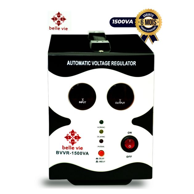 Régulateur de tension numérique - BELLE VIE - BVVR-1500VA - 1500VA - Protection à 100% - Garantie 6 Mois