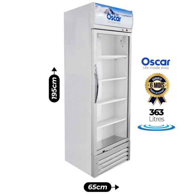 Réfrigérateur VitrineOscar - OSC-RV450 - 363 Litres - Blanc - 6 Mois