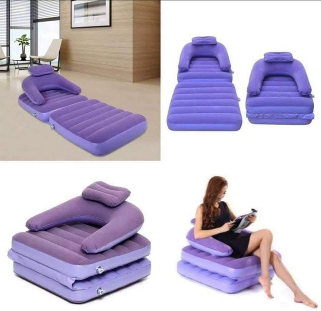 Portable flocage surface gonflable paresseux canapé-lit pliant chaise longue chesterfield matelas de lit d'air