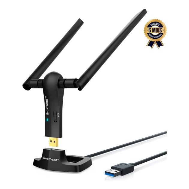 Adaptateur USB WiFi 6E - BrosTrend AC1200 - Pour Desktop/PC /Laptop