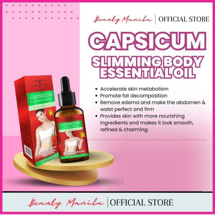 Capsicum Slimming Body Essential Oil  30ml for Slimming, weight loss, body shaping suitable for any skin.  Ingredient include grapeseed base essential oil, lavender essential oil, lemo