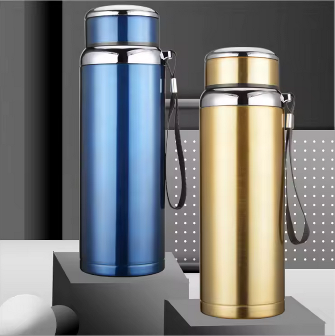 Grande capacité 304 en acier inoxydable sport bouilloire portable thermos tasse cartable classique pour bureau d'affaires Sports de plein air