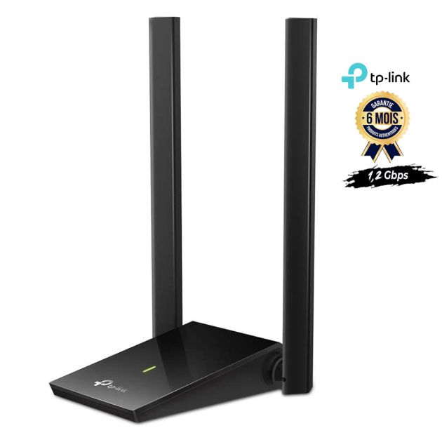 Adaptateur WiFi USB - TPLink Archer T4U Plus - Pour Ordinateur de bureau - Débit 1,2 Gbps