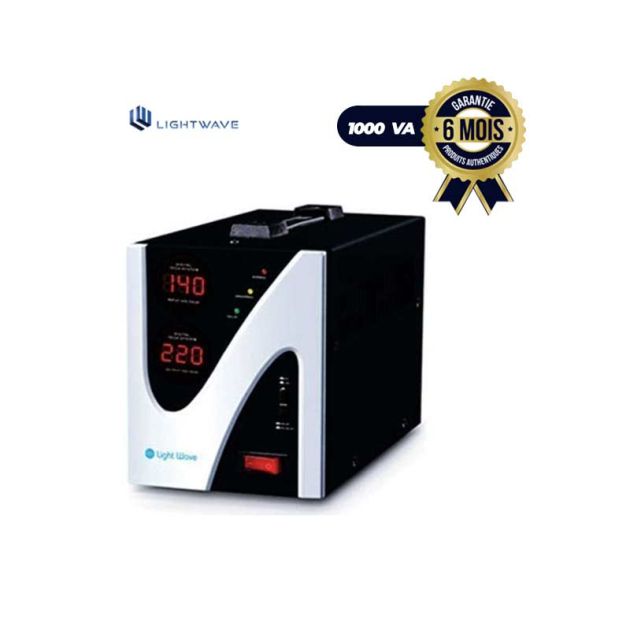 Régulateur de tension - LIGHTWAVE DAVRC1000VA - 1000 VA - Noir