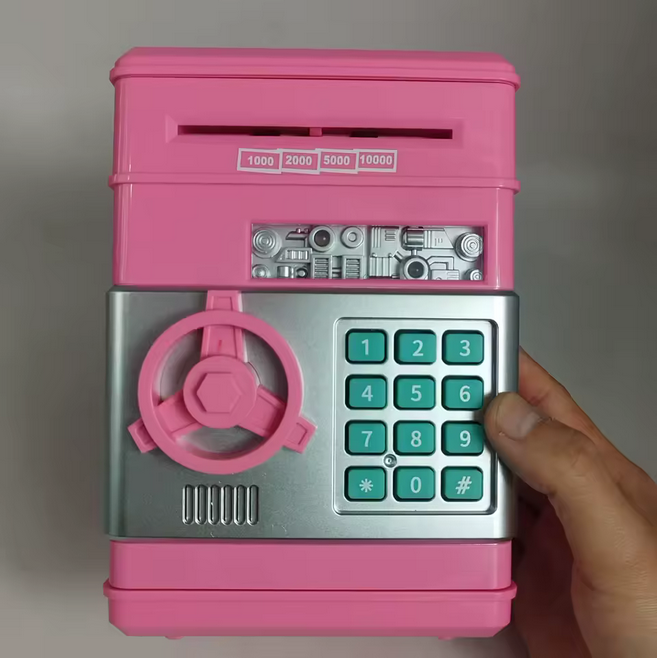 Jouet pour bébé coffre-fort tirelire pour économiser de l'argent boîte de verrouillage par mot de passe cadeau électronique mini tirelire numérique ATM pour enfants