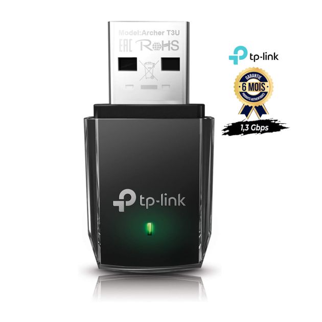 Adaptateur WiFi USB - Tplink Archer T3U - Pour Ordinateur et PC - Débit 1,3 Gbps