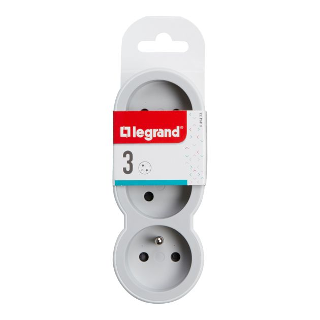 Fiche triplite - 3 Prises 2P+T frontales - 16A - 3680 W - Legrand 049433