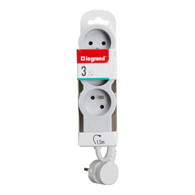 Rallonge 3 prises 2P+T Surface - Legrand 049470 - Cordon 1.5m