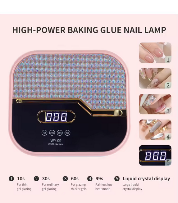 2025 professionnel 360W rechargeable sèche-ongles 42 perles écran LCD manucure LED UV lampes à ongles