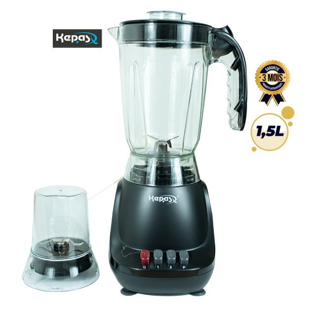 Blender/Mixeur - KEPAS - K-49 - 1,5L - 350W - 1bol Sec - Bols Plastique