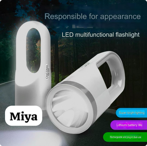 Lumière Lampe de Poche Led Abs Plastique Intégré 18650 Batterie 1800mah Torches Rechargeables Lampes de Poche