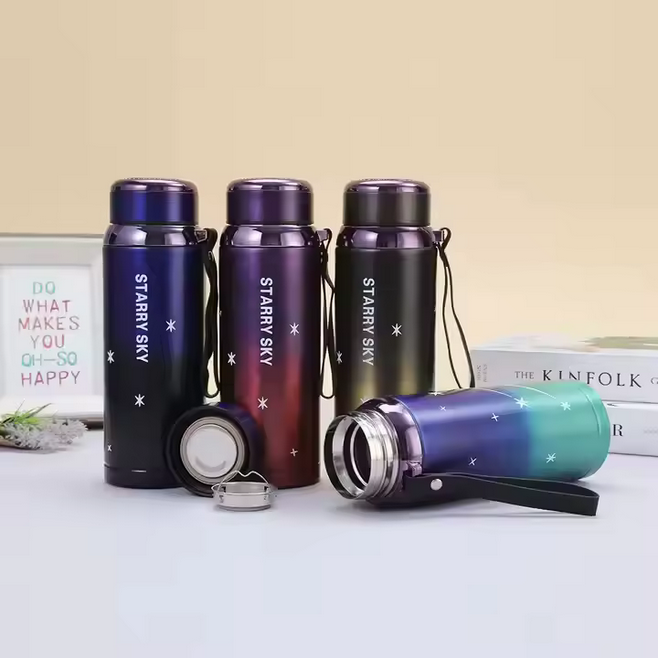 Grande capacité 800ml tasse à vide en acier inoxydable Portable Sports de plein air fronde Pot gravure personnalisée pour les voyages d'affaires à froid